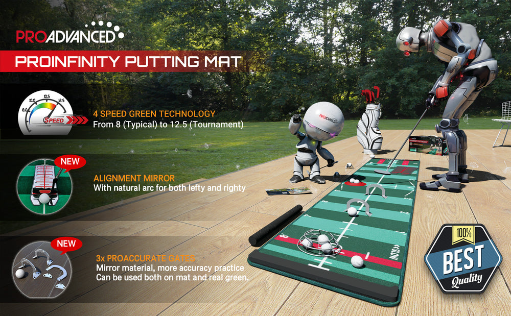 ProInfinity Putting Mat – The Secret Weapon for Pros, Lower Your Score by 3 Strokes in 3 Months!
